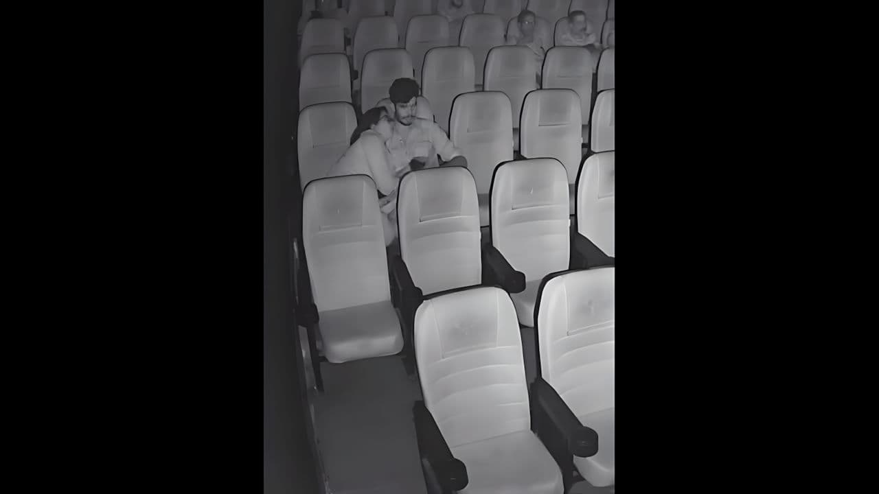 Girlfriend Sloppy Blowjob in Cinema Hall