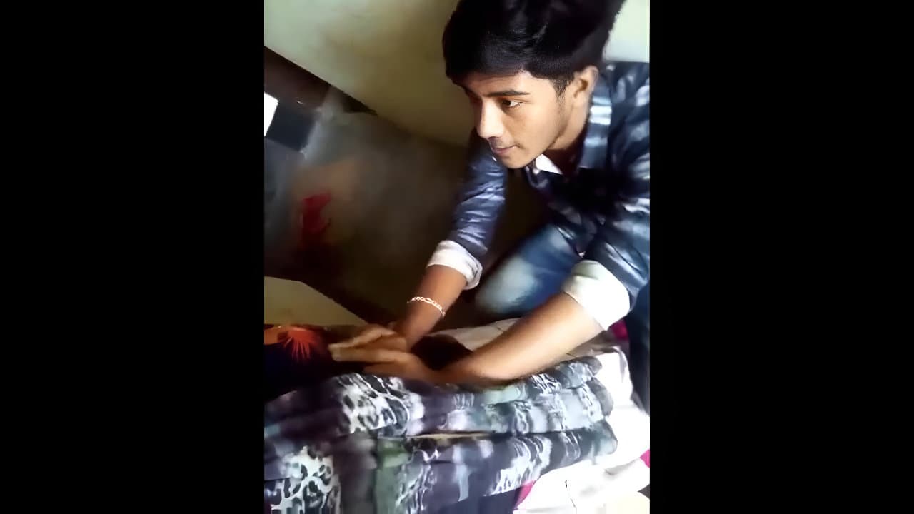 Boyfriend Squeezes And Sucks Girlfriend Boobs