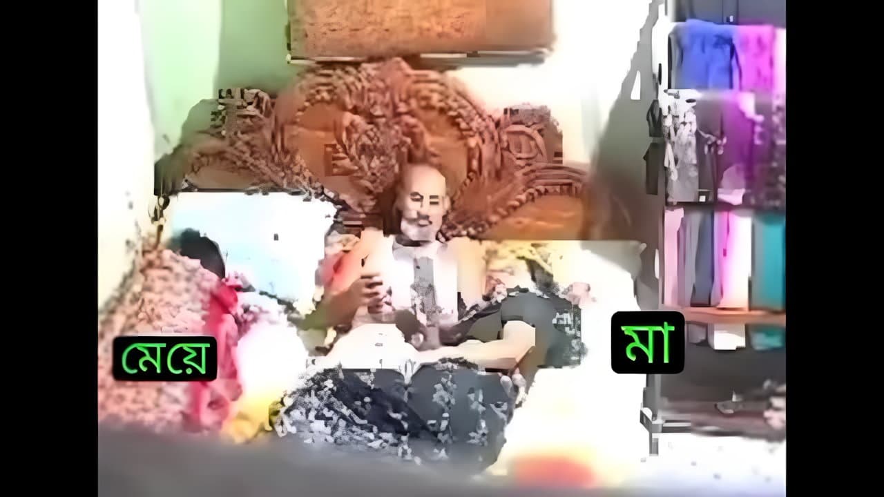 Tharki Budda Having Fun With Wife and Stepdaughter on Same Bed
