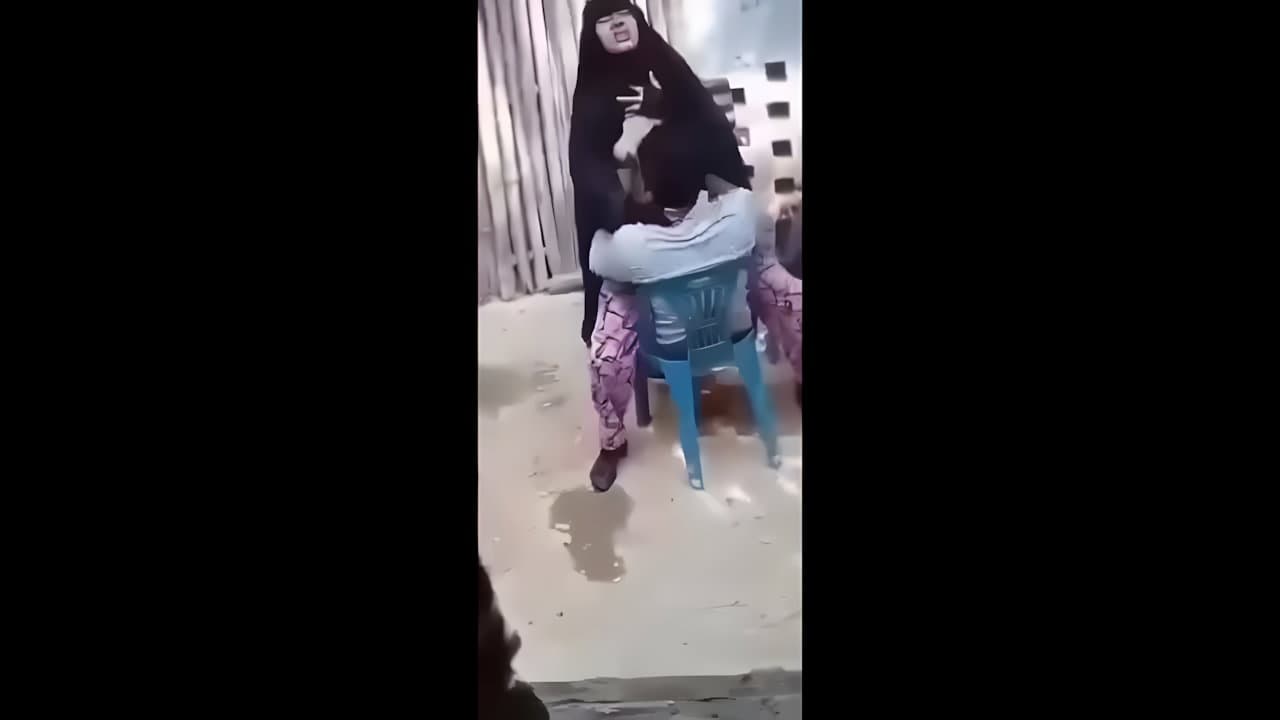 Horny Girlfriend in Burka Riding on Lover Outdoor
