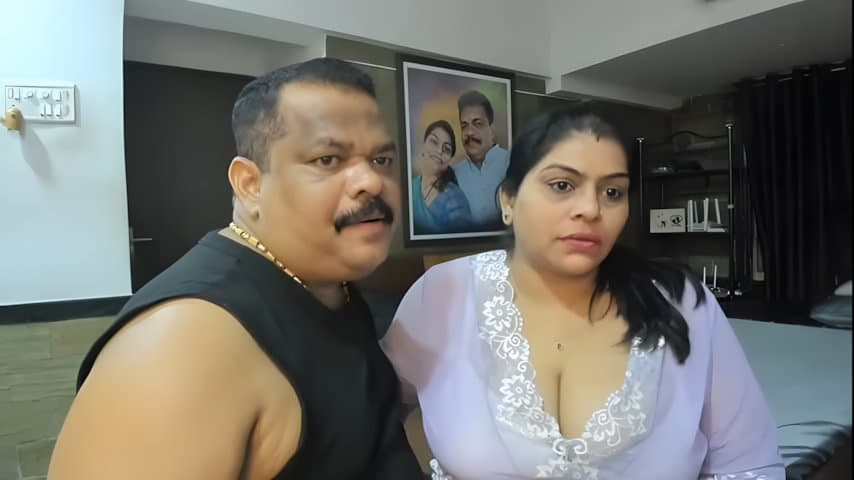 Busty Aunty Tarivishu23 Her Big Boobs Lick And Press With Husband
