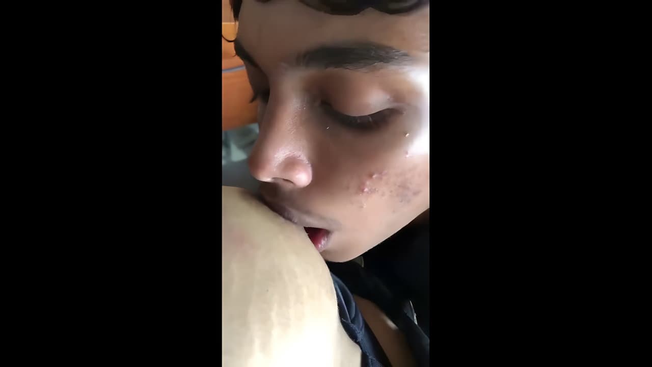Horny Boyfriend Devouring His Girlfriend's Juicy Boobs