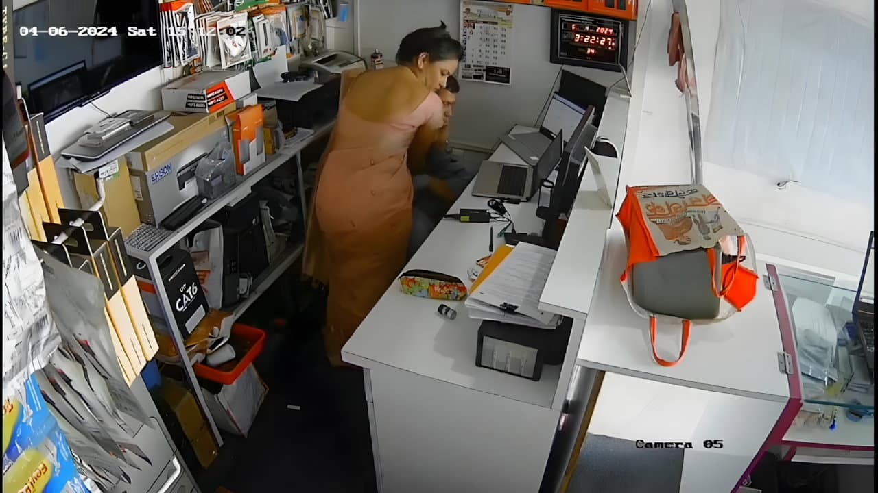 Indian Shop Manager's Steamy Affair with Hot Married Wife Caught on CCTV