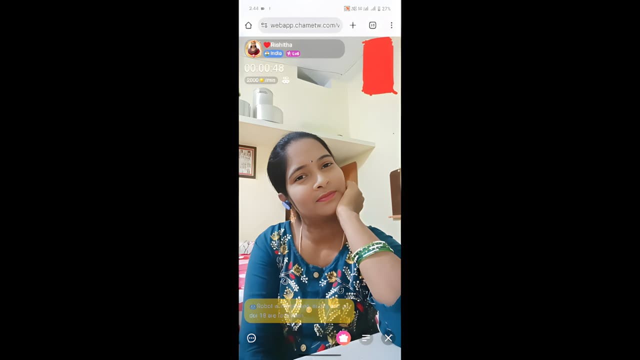 Hot Telugu Girl Sensual Chamet Show