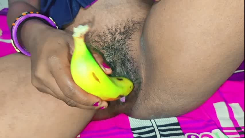Desi Bhabhi Wild Banana Insertion And Pussy Play